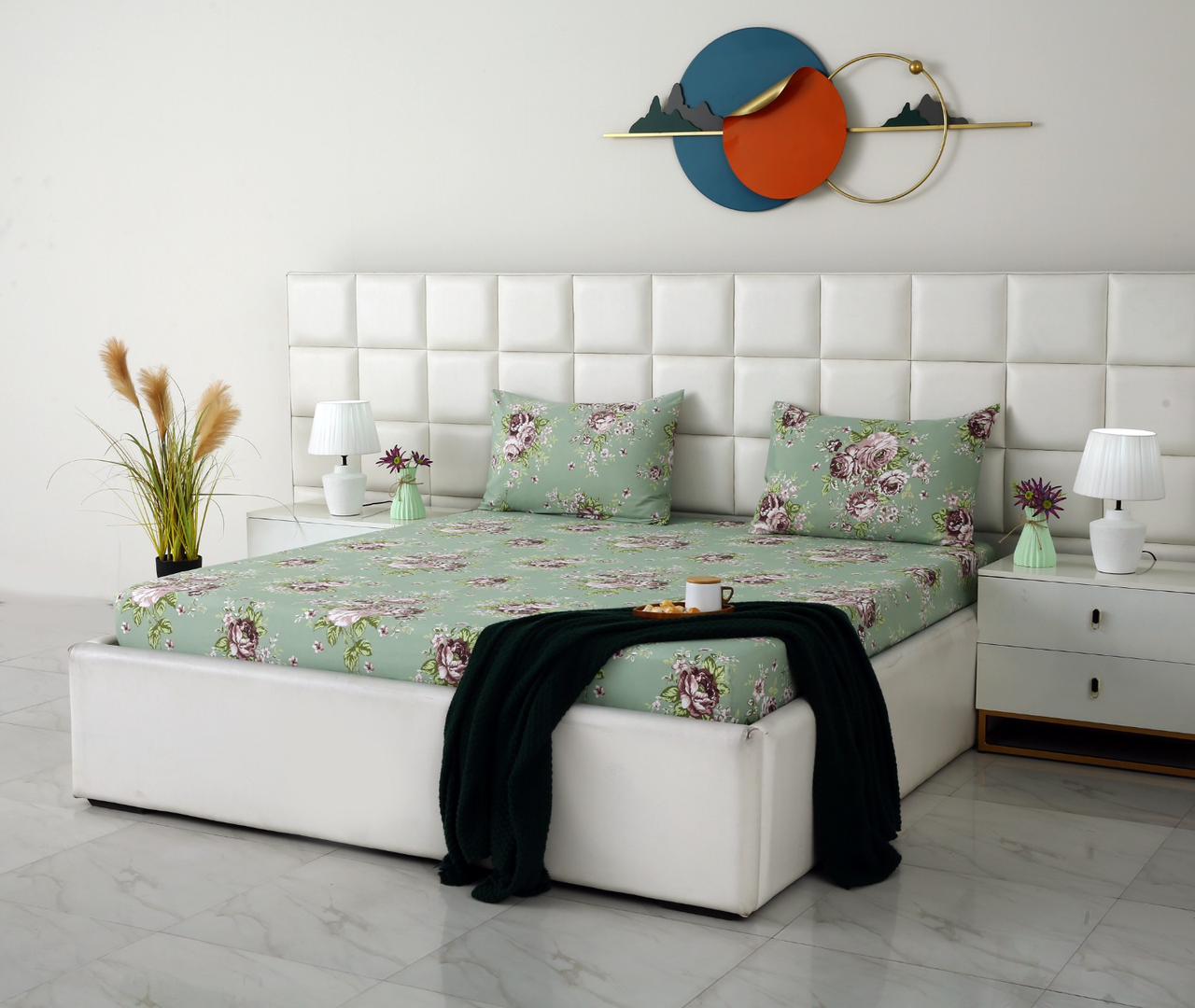 Fitted Bed Sheet-Cootage Garden Fitted Sheets Apricot