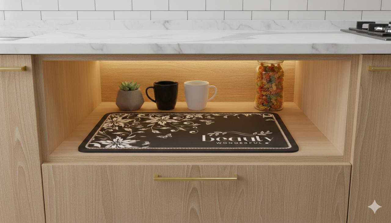 Anti Slip Dish Drying Mat-Beauty Rugs Apricot