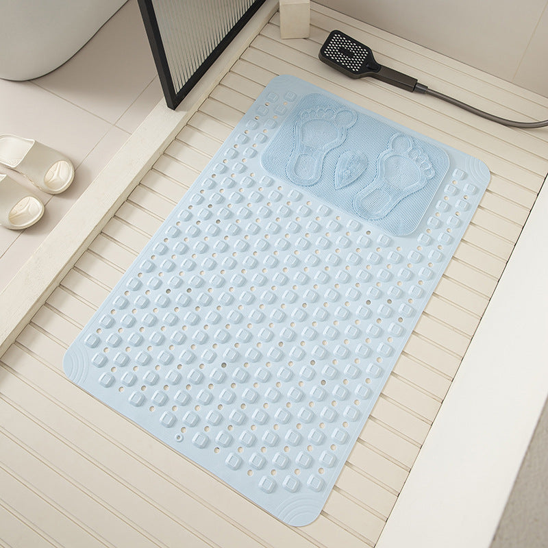 Anti Slip PVC Bathroom Mat With Massage Points and Foot Scrub (SA2510-115)Sky Blue Bath Mats Apricot