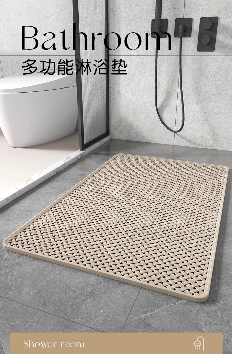 Anti Slip PVC Bathroom Mat (SA2510-110)Beige Bath Mats Apricot