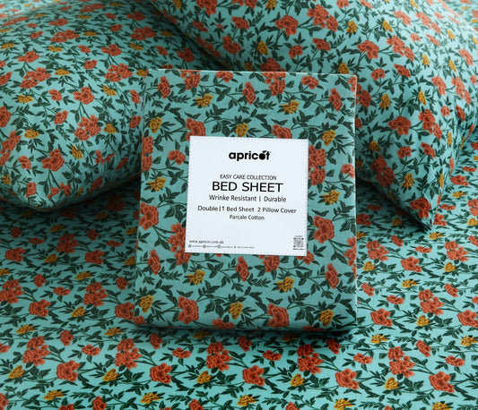 3 PCs Double Bed Sheet With Same Packing- Peach Fuzz Bed Sheets Apricot