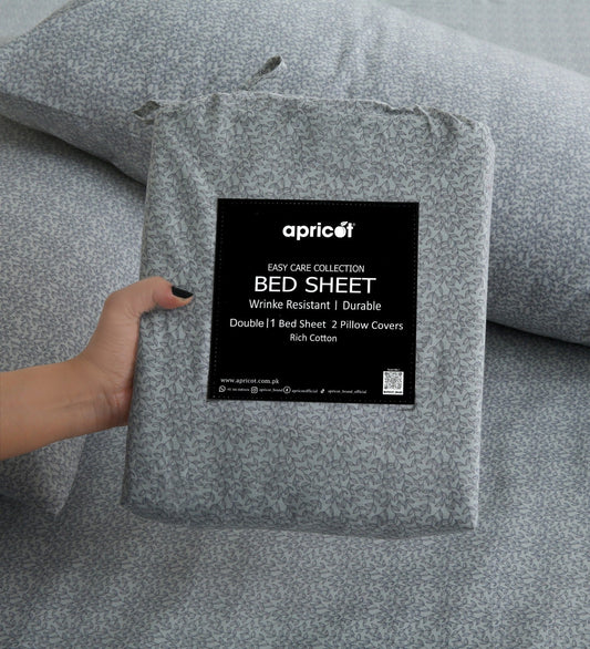3 PCs Double Bed Sheet With Same Packing- Twilight Buds Bed Sheets Apricot