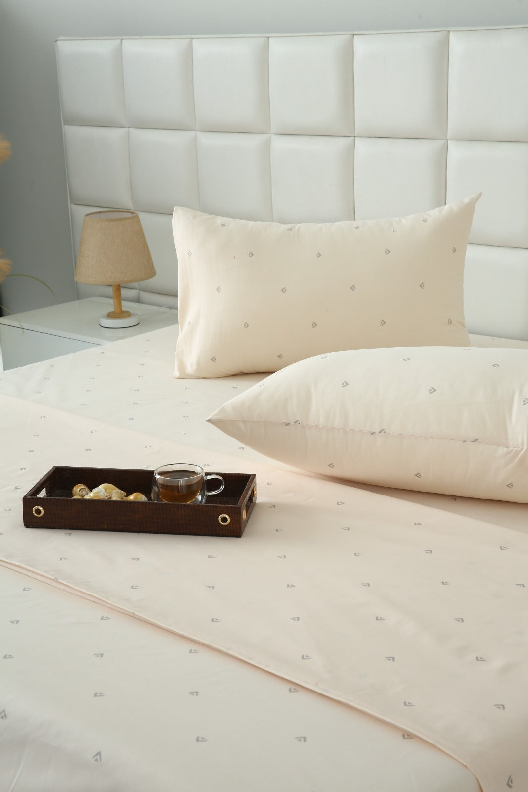 3 PCs Double Bed Sheet With Same Packing- Linen Cloud Bed Sheets Apricot