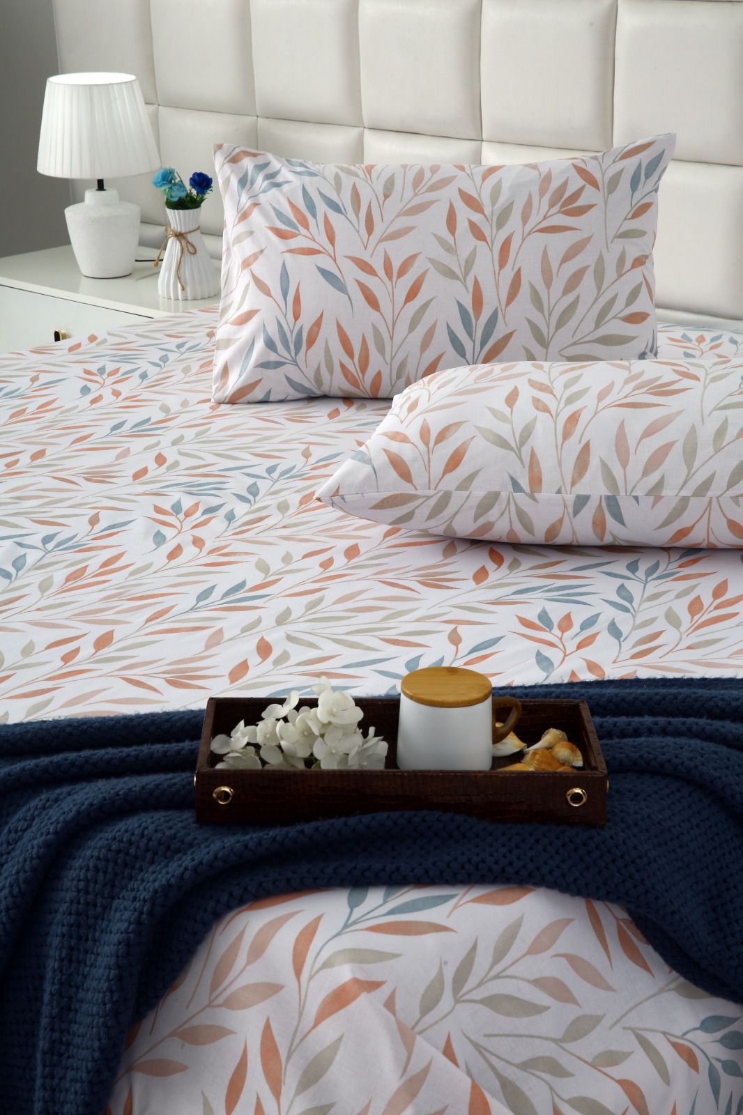 3 PCs Double Bed Sheet With Same Packing- DB286 Bed Sheets Apricot