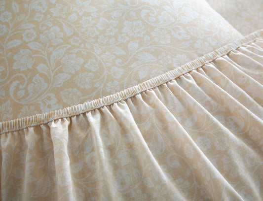 Fitted Bed Sheet- PFT008 Fitted Sheets Apricot