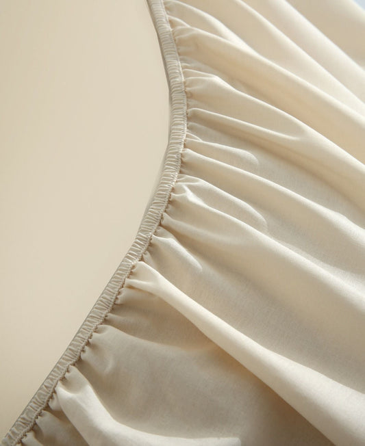 Fitted Bed Sheet- PFT006 Fitted Sheets Apricot