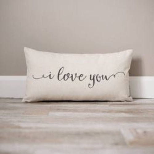 1 PCs Digital Printed Cotton Bed Pillow-I LOVE YOU cushions Apricot