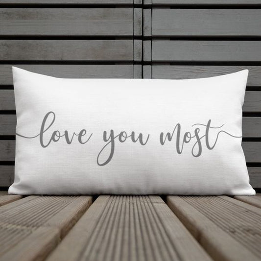 1 PCs Digital Printed Cotton Bed Pillow-LOVE You Most cushions Apricot