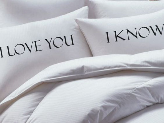 2 PCs Digital Printed Couple Pillow-LOVE cushions Apricot