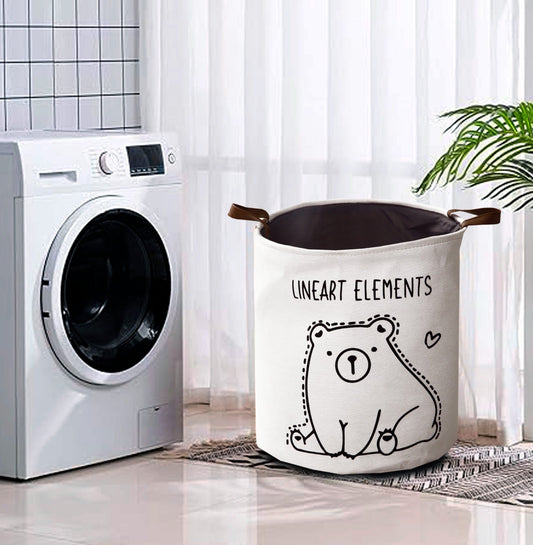 Kids Collapsible Laundry Basket-Panda Apricot