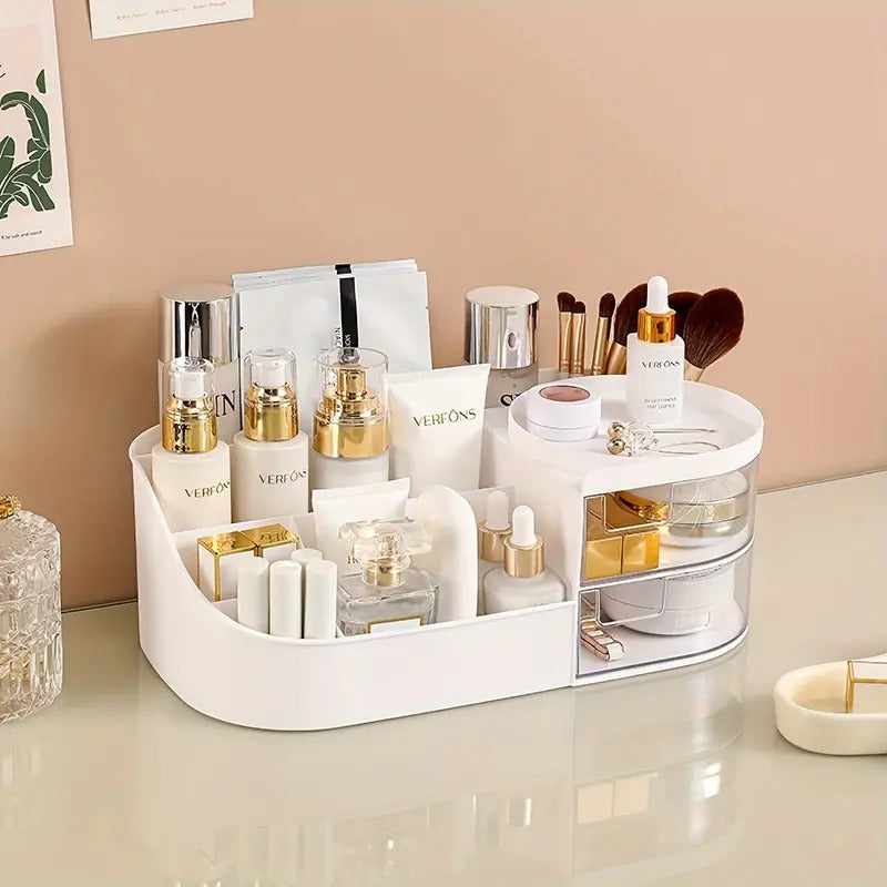 1pc Rotating Cosmetic Organizer-white Cosmetic Organizer Apricot
