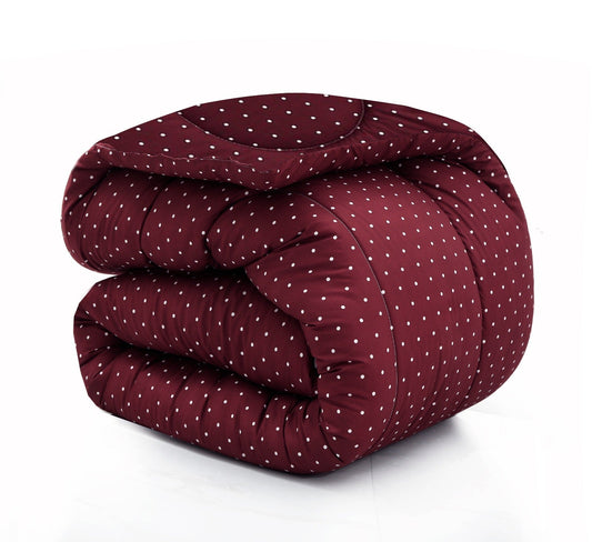 1 PC Single Razai-Plum Polka Comforters Apricot