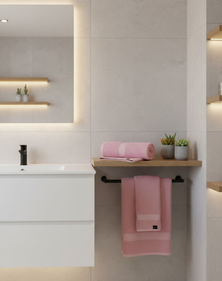 1 PC Bath Towel-Pastel Pink Bath Towels & Washcloths Apricot