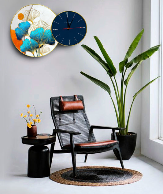 White Ginkgo Frame5357 with Clock Clock Apricot