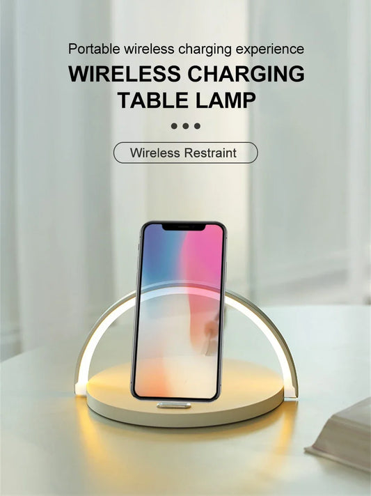 Wireless Charging Pad and LED Lamp-SA2405-185 Wooden Texture Mobile Accessories Apricot