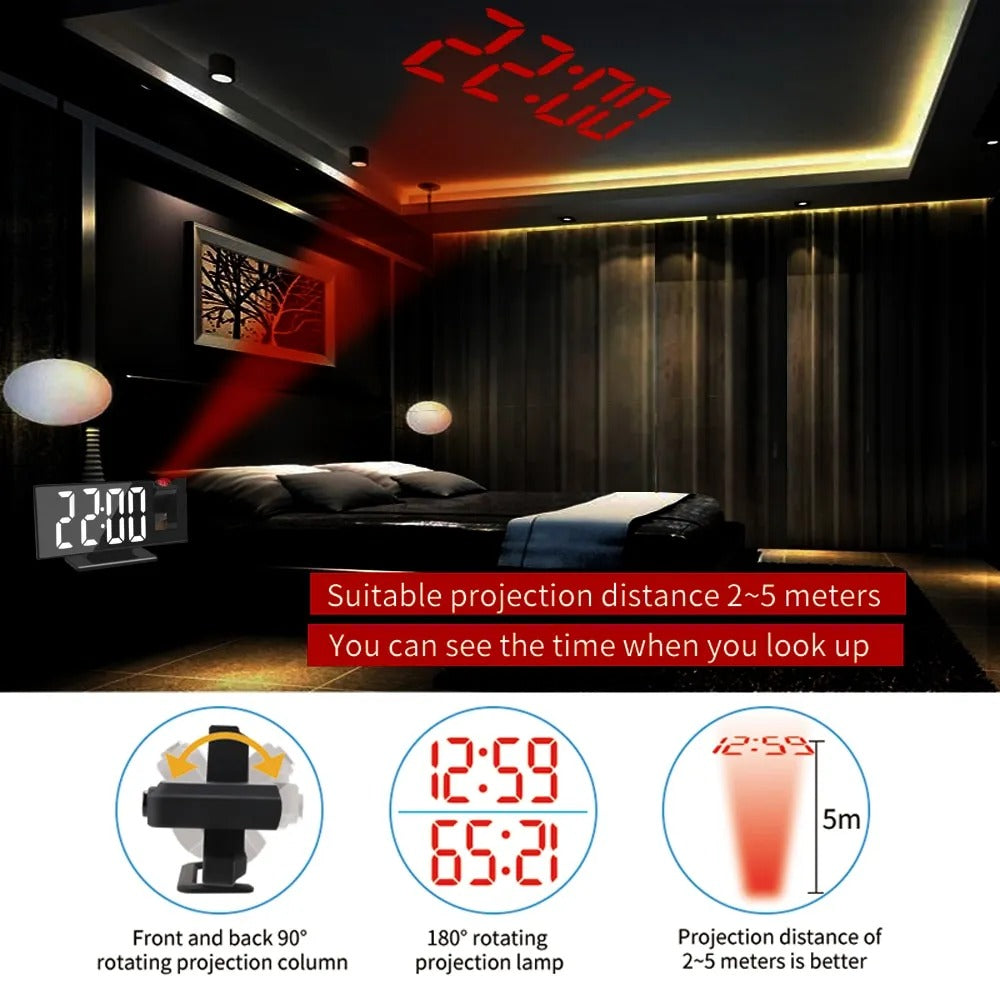 Wooden Style Projection Digital Alarm Clock-SA2405-227 Clock Apricot