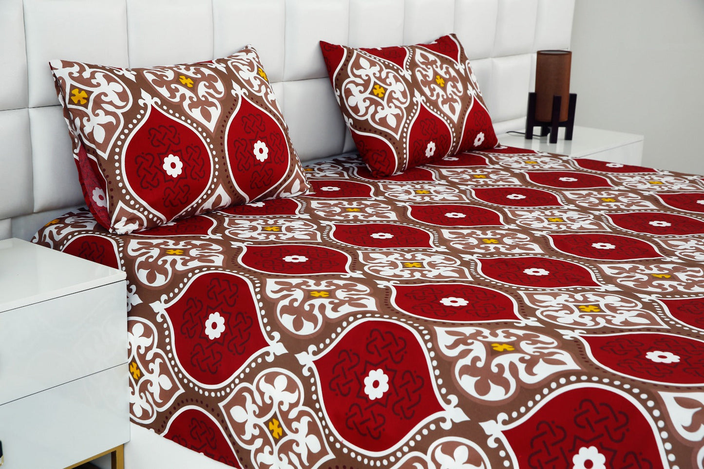 2Pcs Single Bed Sheet-Brown Crown single bed sheet Apricot