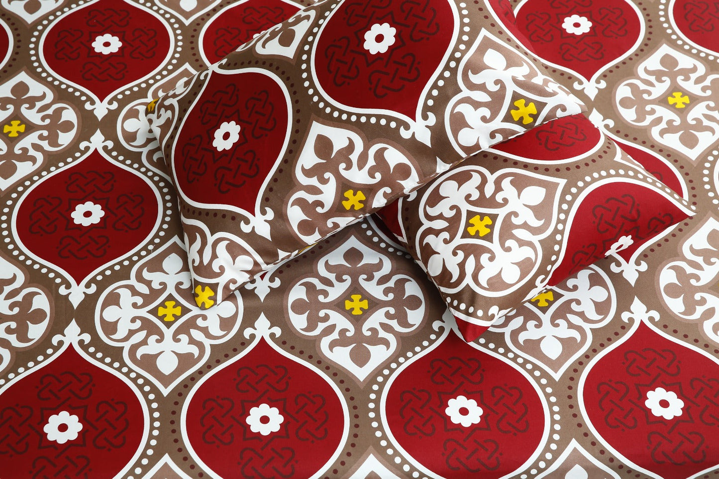 2Pcs Single Bed Sheet-Brown Crown