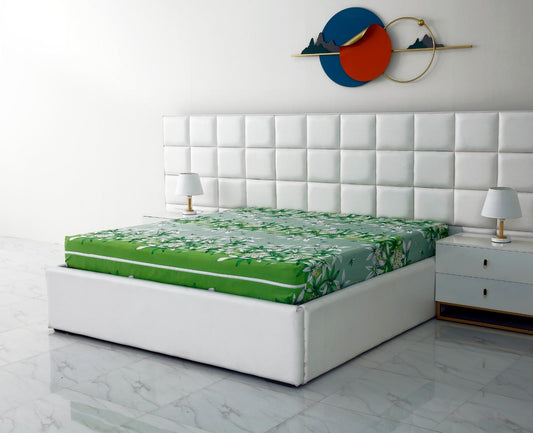 Zipper Mattress Cover Printed-Green Gold Protectors Apricot