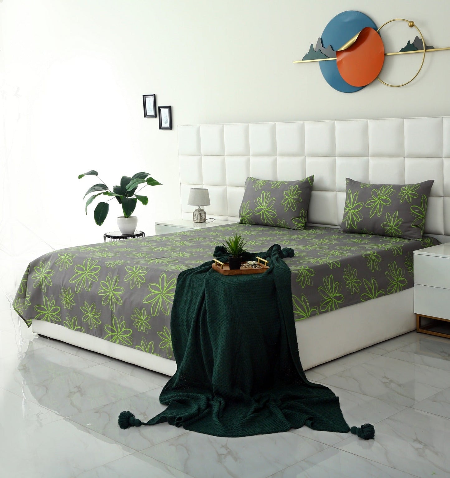 3 PCs Double Bed Sheet-Carnation BED SHEET Apricot