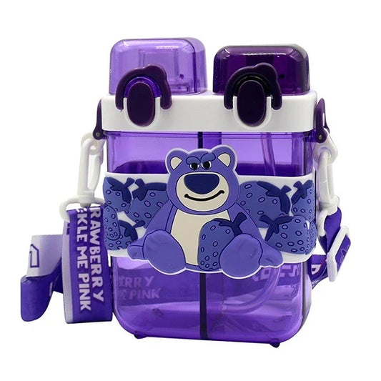 2IN1 PARTITIONED WATER BOTTLE FOR KIDS (SA2510-149)PURPLE Apricot