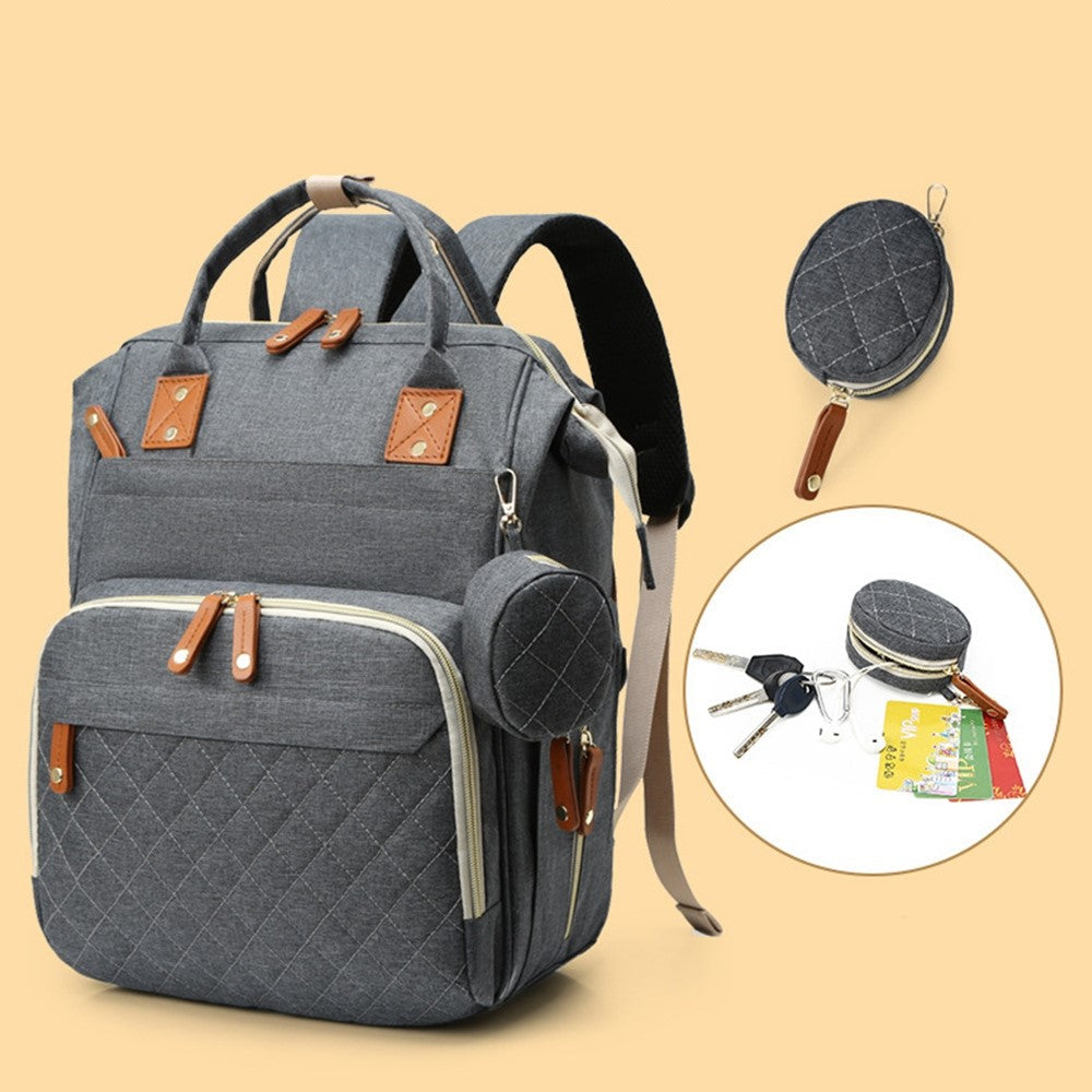 Large Diaper Backpack-SA2408-274(Grey) Blankets Apricot