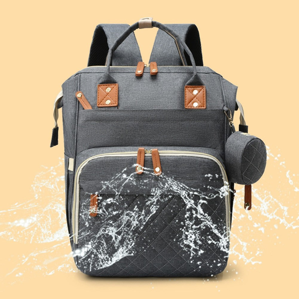 Large Diaper Backpack-SA2408-274(Grey) Blankets Apricot