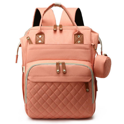 Large Diaper Backpack-SA2408-274(Pink) Blankets Apricot