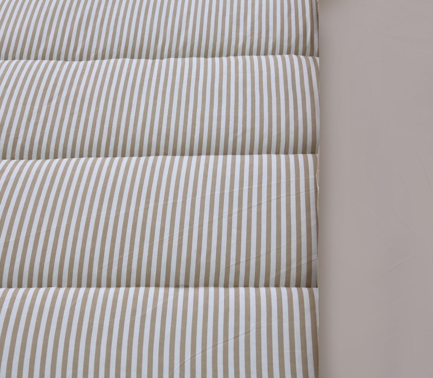 1 PC Double Winter Comforter-Beige Stripes Comforters Apricot   
