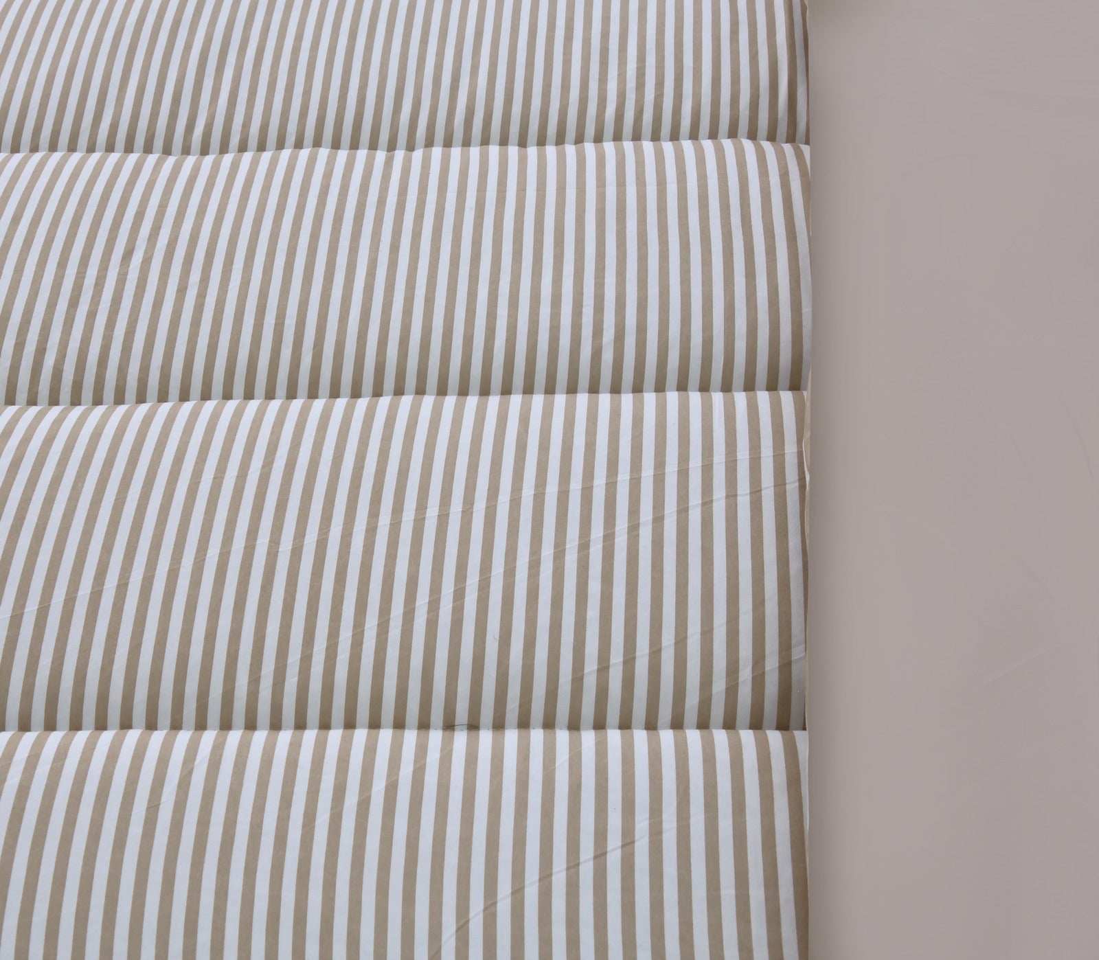 1 PC Double Winter Comforter-Beige Stripes Comforters Apricot   