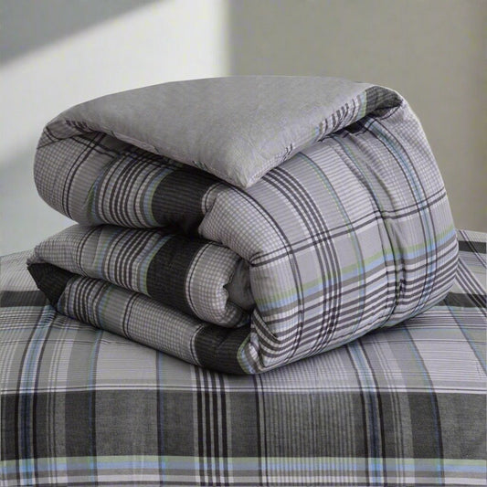 1 PC Double Winter Comforter-Melvern Grey Comforters Apricot   