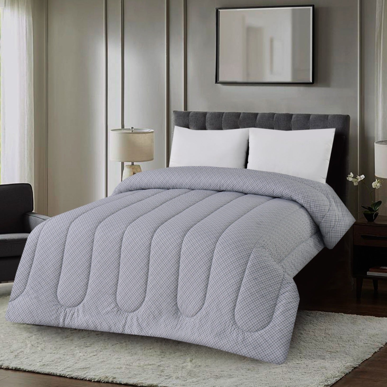 1 PC Double Winter Comforter-White Boxes Comforters Apricot   