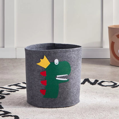 Animal Pattern Toy & Laundry Basket With Lid- Apricot