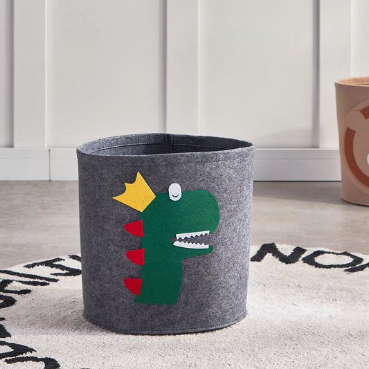 Animal Pattern Toy & Laundry Basket With Lid- Apricot
