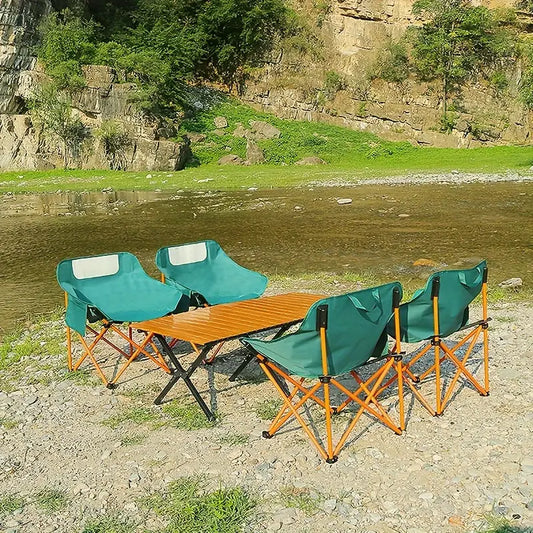 Foldable Chair Outdoor(SA2405-142)-Green Apricot