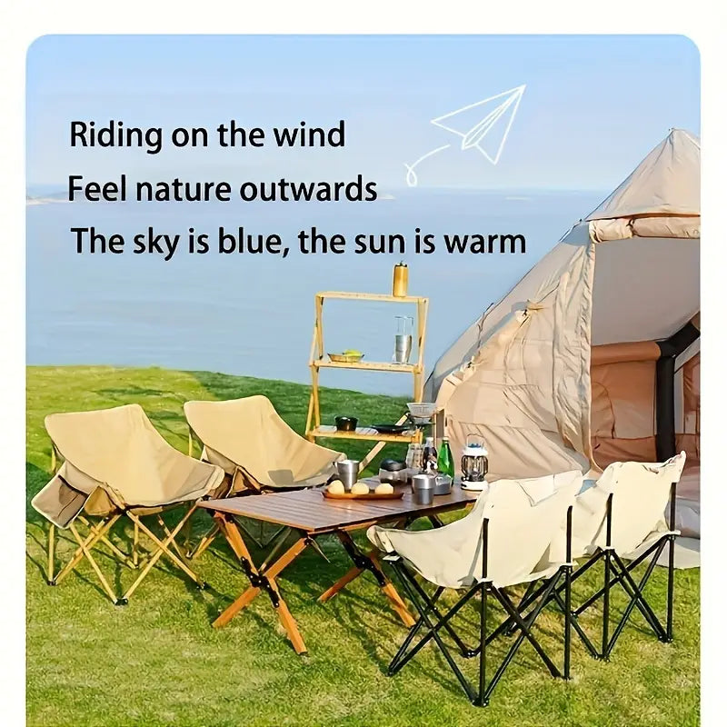 Foldable Chair Outdoor(SA2405-143)-Cream Apricot