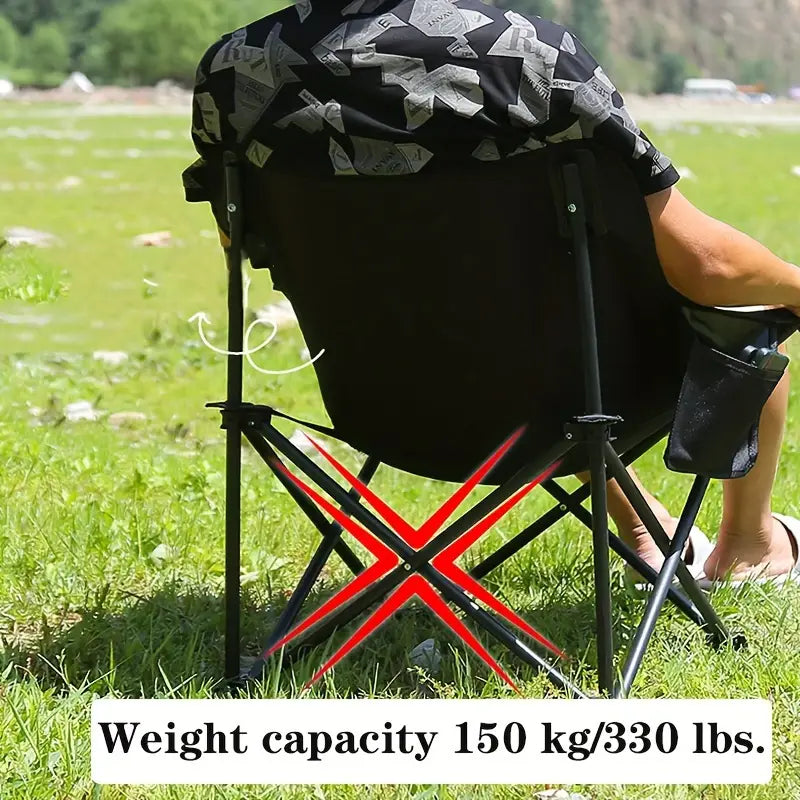 Foldable Chair Outdoor(SA2405-141)-Black Apricot