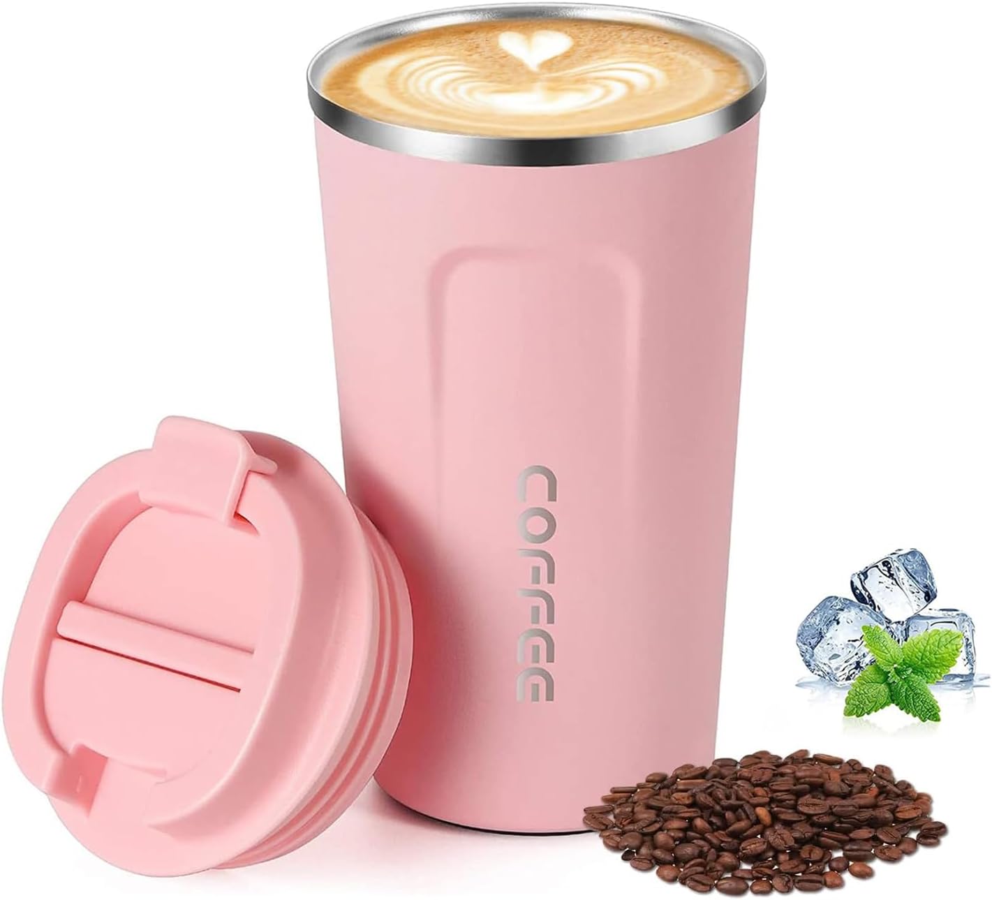 510ML Thermo Coffee Mug with Hermetic Temperature (SA2510-074)Pink Tumbler Apricot