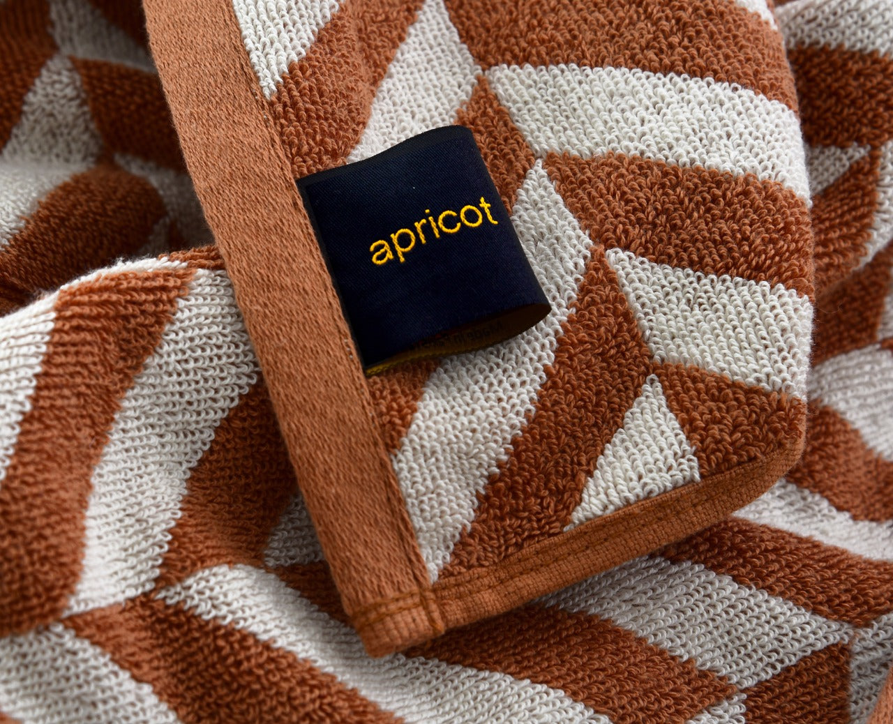 2 PCs Bath Towel Yarn Dyed-14916 Brown Chevrons Bath Towels & Washcloths Apricot