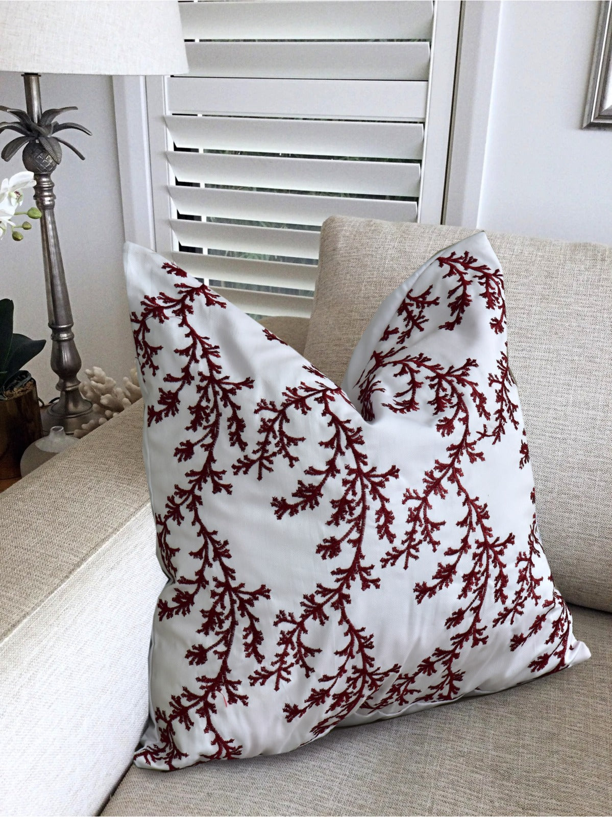 2 PCs Blue Embroidered 5338 Cushions cushions Apricot   