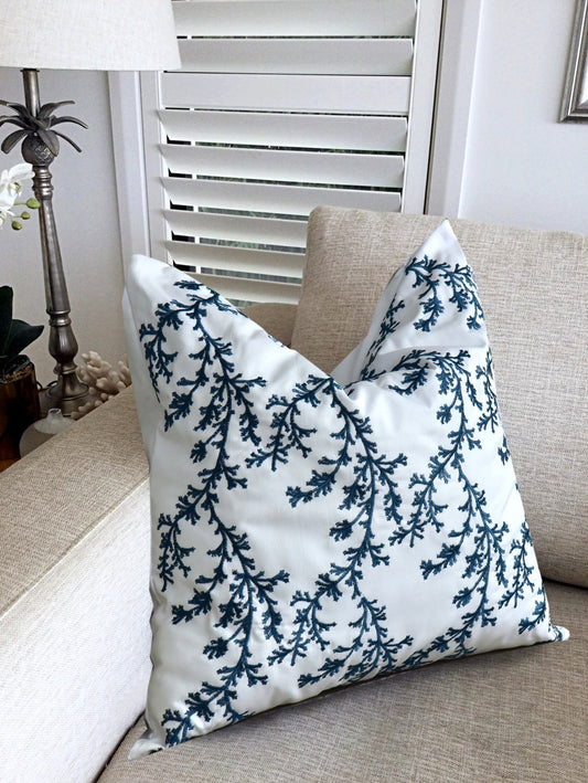 2 PCs Blue Embroidered 5338 Cushions cushions Apricot   