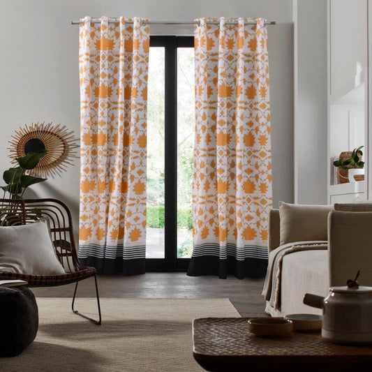 2 PCs Duck Curtains Panel-CRP09 Curtains Apricot   