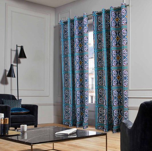 2 PCs Room Curtains-Luxurious frames Curtains Apricot   