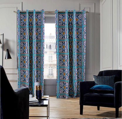 2 PCs Room Curtains-Luxurious frames Curtains Apricot   