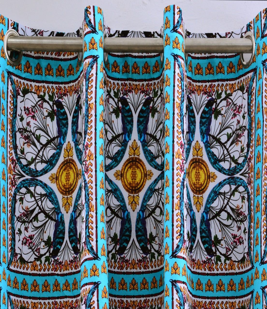2 PCs Room Curtains-Luxurious frames Curtains Apricot   