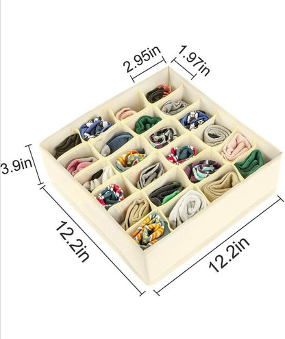 2 Packs Foldable Drawer Organizers for Clothing-5018 -24 Grids  Apricot   