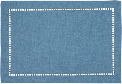 2PCs Rectangular Shape Placemats-(SA2405-252)-Blue Table Mats Apricot
