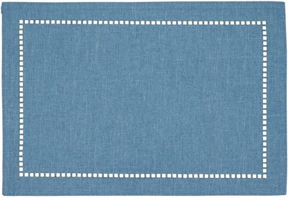 2PCs Rectangular Shape Placemats-(SA2405-252)-Blue Table Mats Apricot
