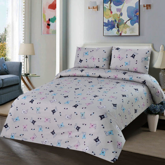 3 PCs Bed Sheet -DB059 BED SHEET Apricot   