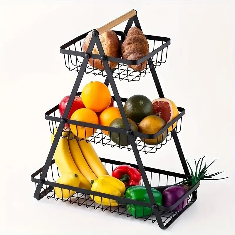 3 Tier Metalic Multi Purpose Storage Basket (5293) Apricot